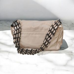 Chanel Off White CC Calfskin Triple Chain Flip Shoulder Bag